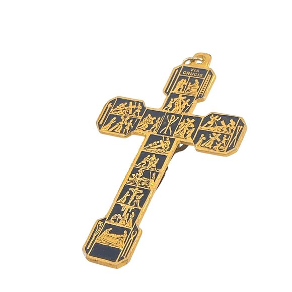 Vintage Via Crucis Evangelists Stations of the Cross Reliquary Crucifix • Roma I - Picture 2 of 9